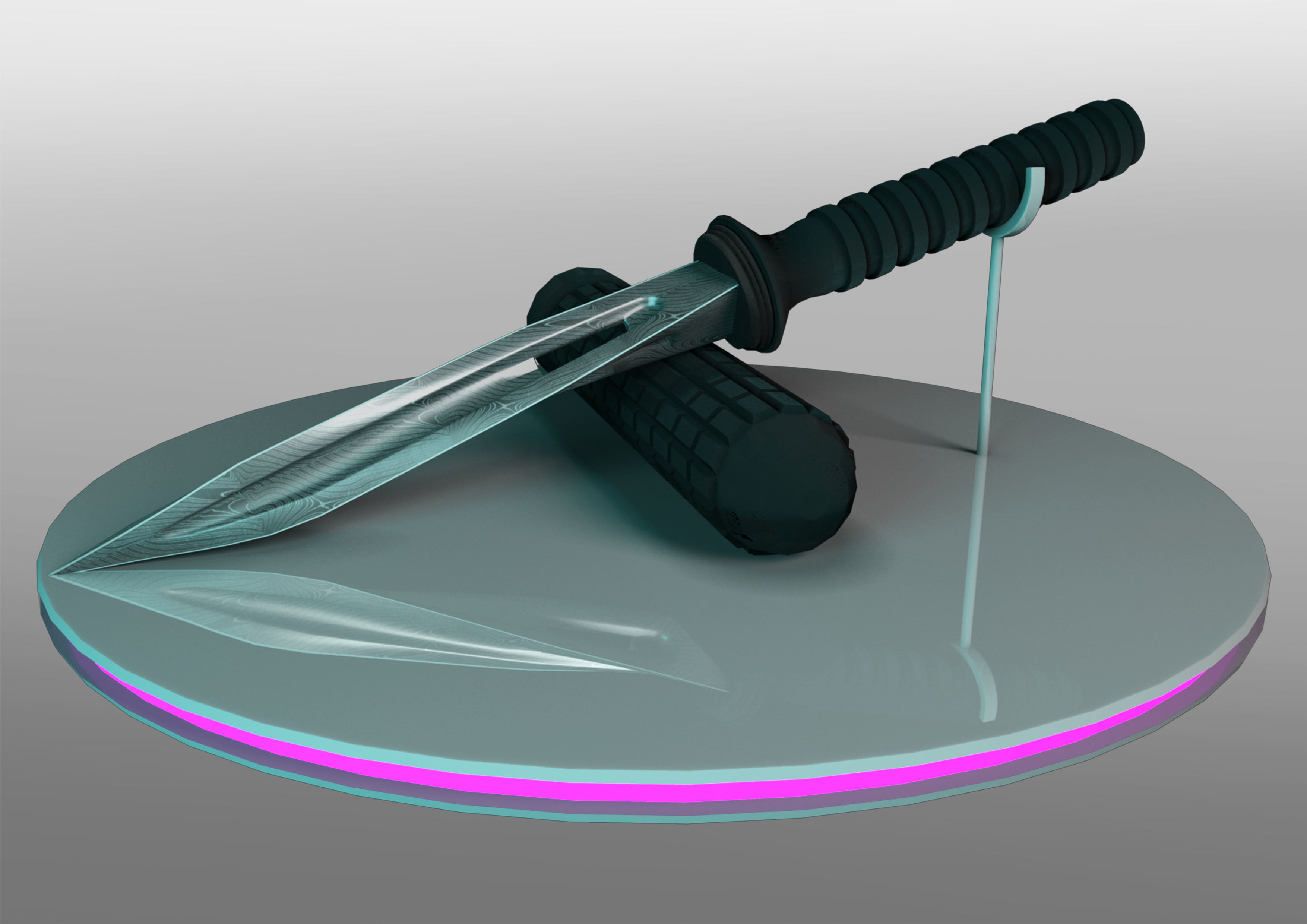 Military Twist dagger 3D model_1