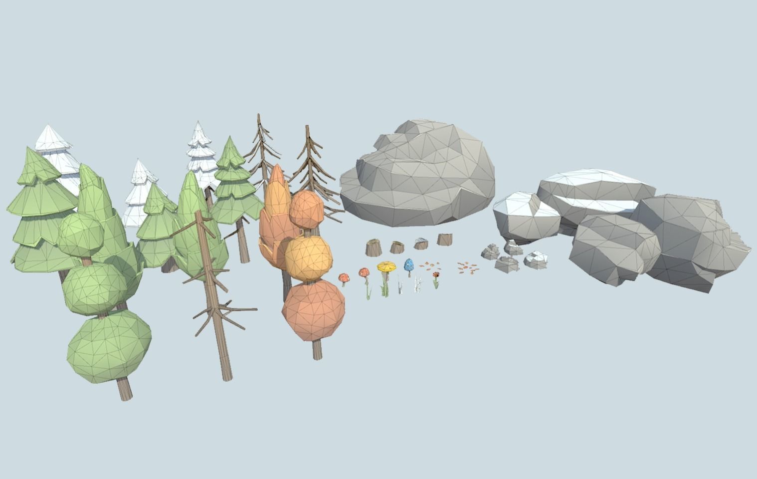 Low Poly Seasonal Nature Pack Low-poly 3D model_5