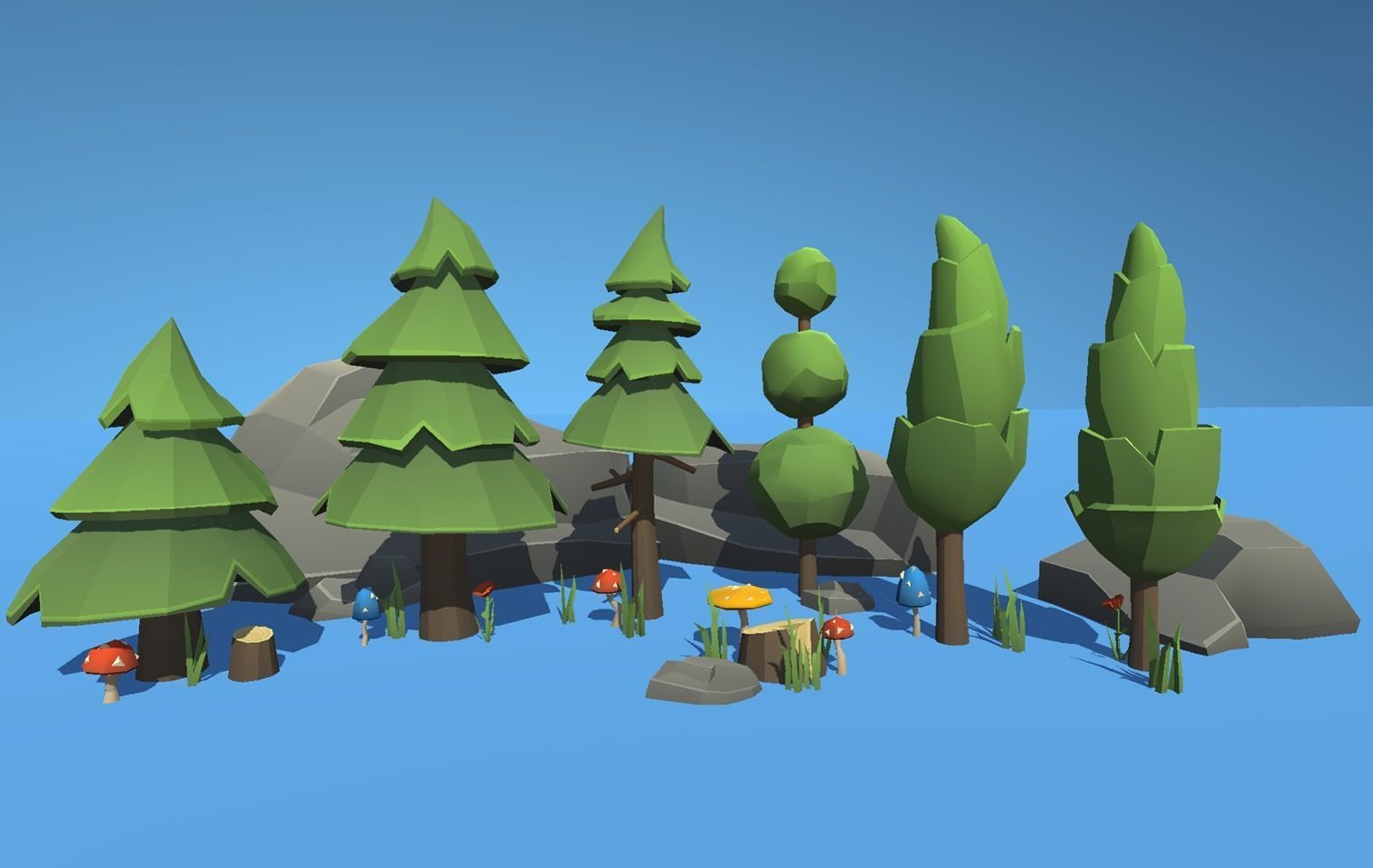 Low Poly Seasonal Nature Pack Low-poly 3D model_1