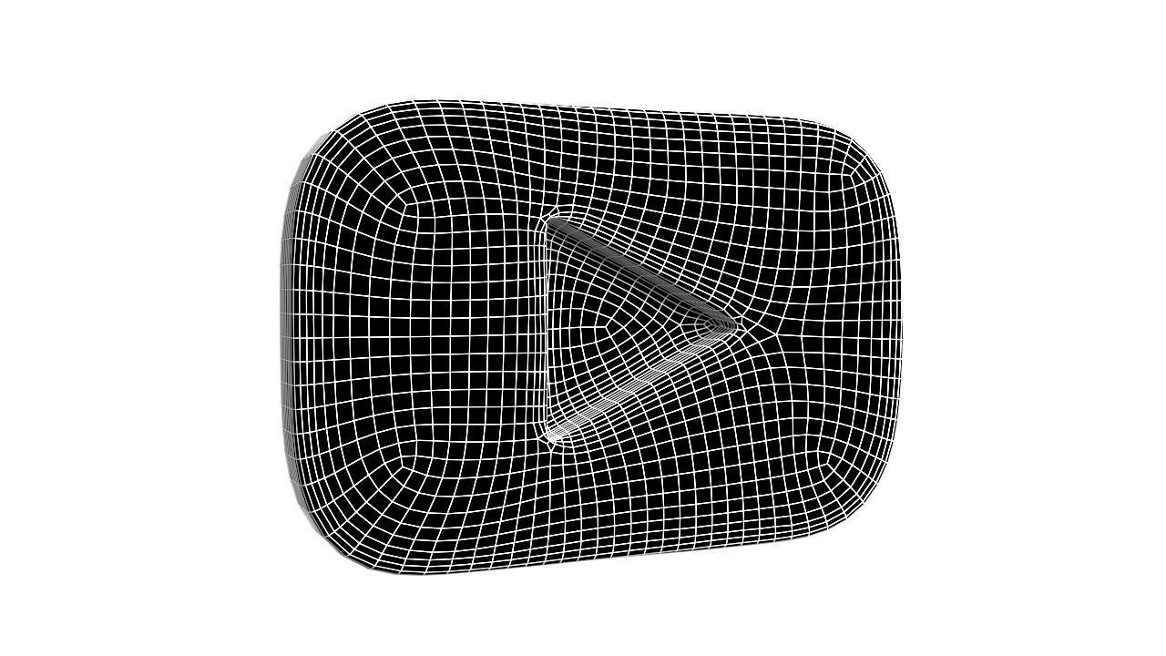 Youtube Button 06 Low-poly 3D model_6