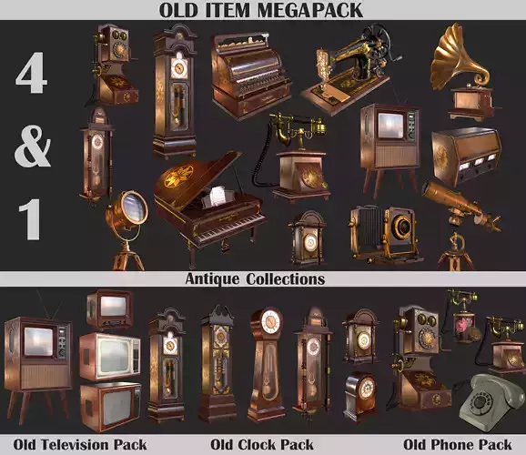 Old Item Mega Pack Low-poly 3D model