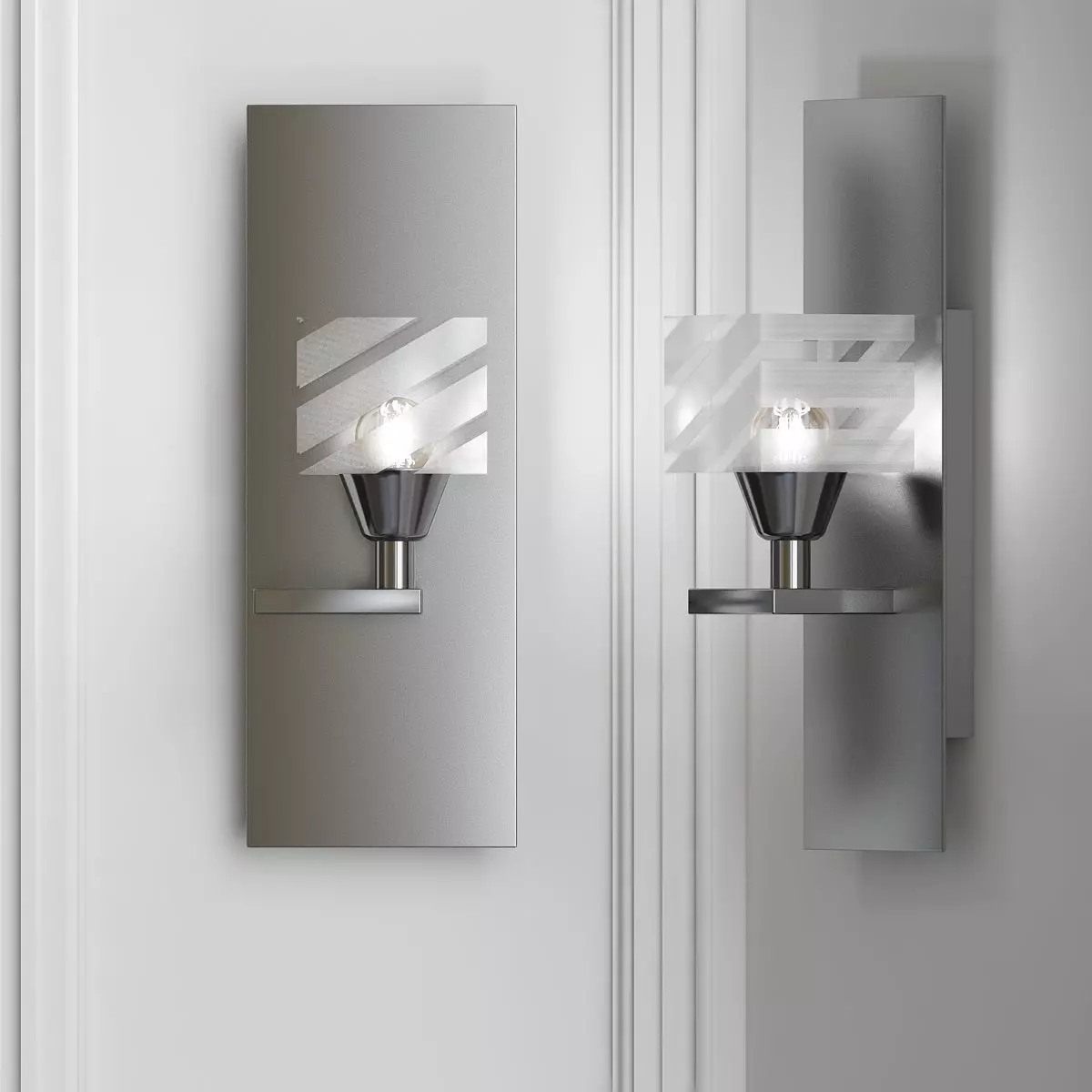 APLIQUE DE PARED ZEN CROMO 1 LUZ 3D model_0