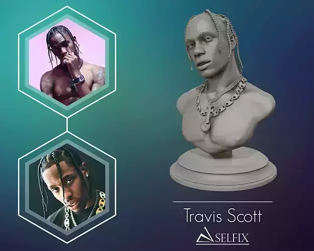 Travis Scott 3D sculpture ready to 3D print 3D print model