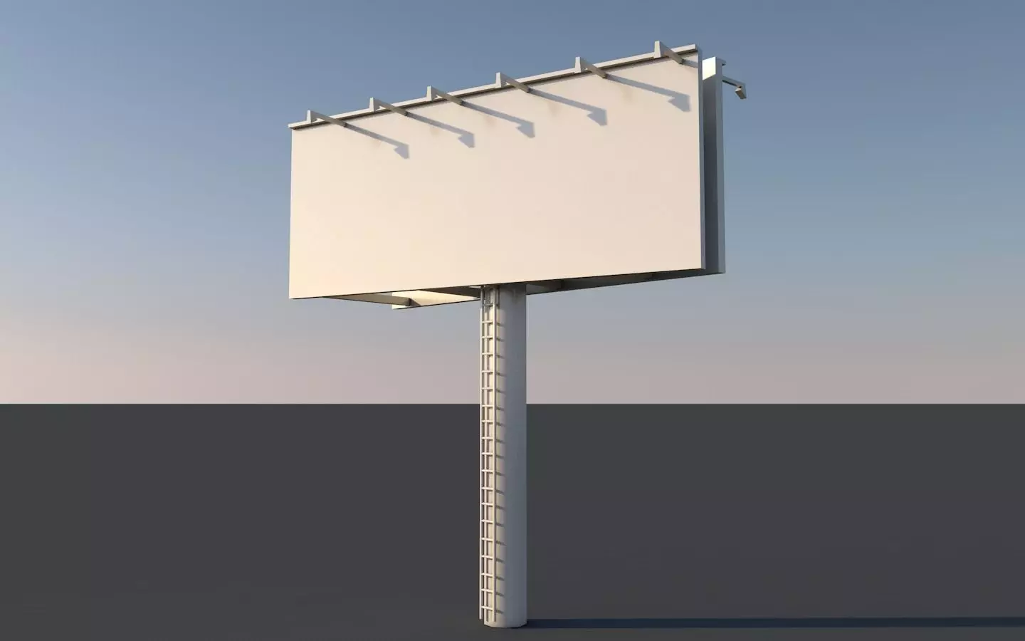 billboard blank on pole Low-poly 3D model