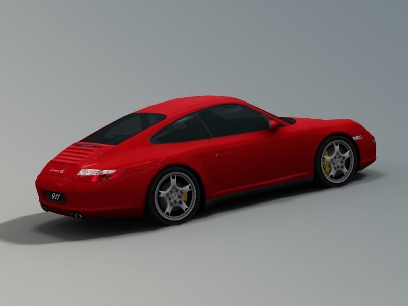Porsche 911 Carrera 4S  997 Low-poly 3D model_2
