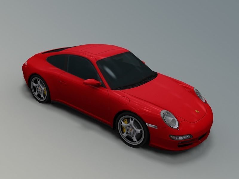 Porsche 911 Carrera 4S  997 Low-poly 3D model_3