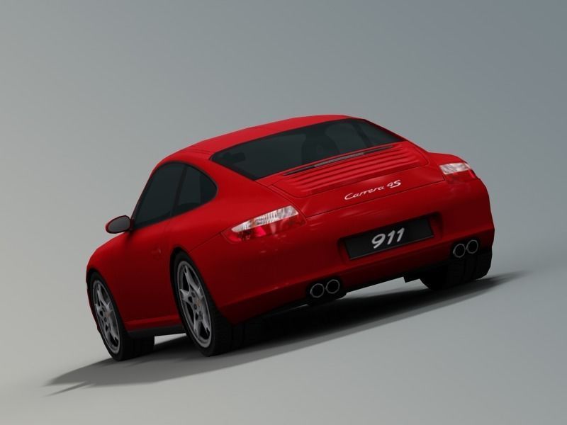 Porsche 911 Carrera 4S  997 Low-poly 3D model_1