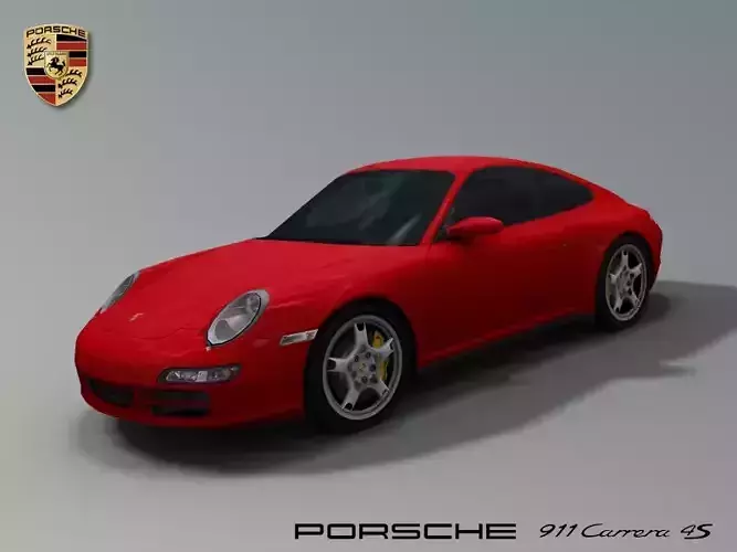 Porsche 911 Carrera 4S  997 Low-poly 3D model
