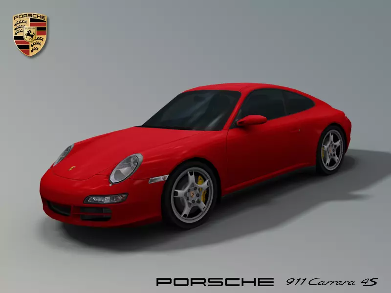 Porsche 911 Carrera 4S  997 Low-poly 3D model_0