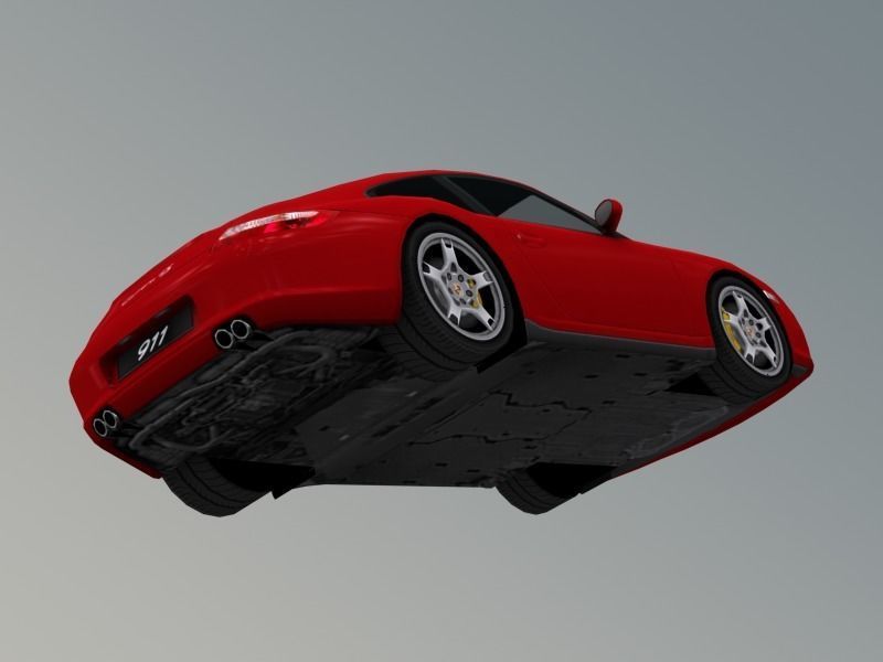 Porsche 911 Carrera 4S  997 Low-poly 3D model_5