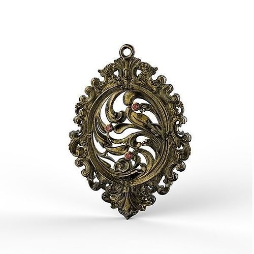 Vintage Oval Pendant 3D print model