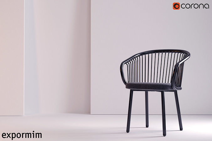 Expormim-Upholstered chair Huma  3D model