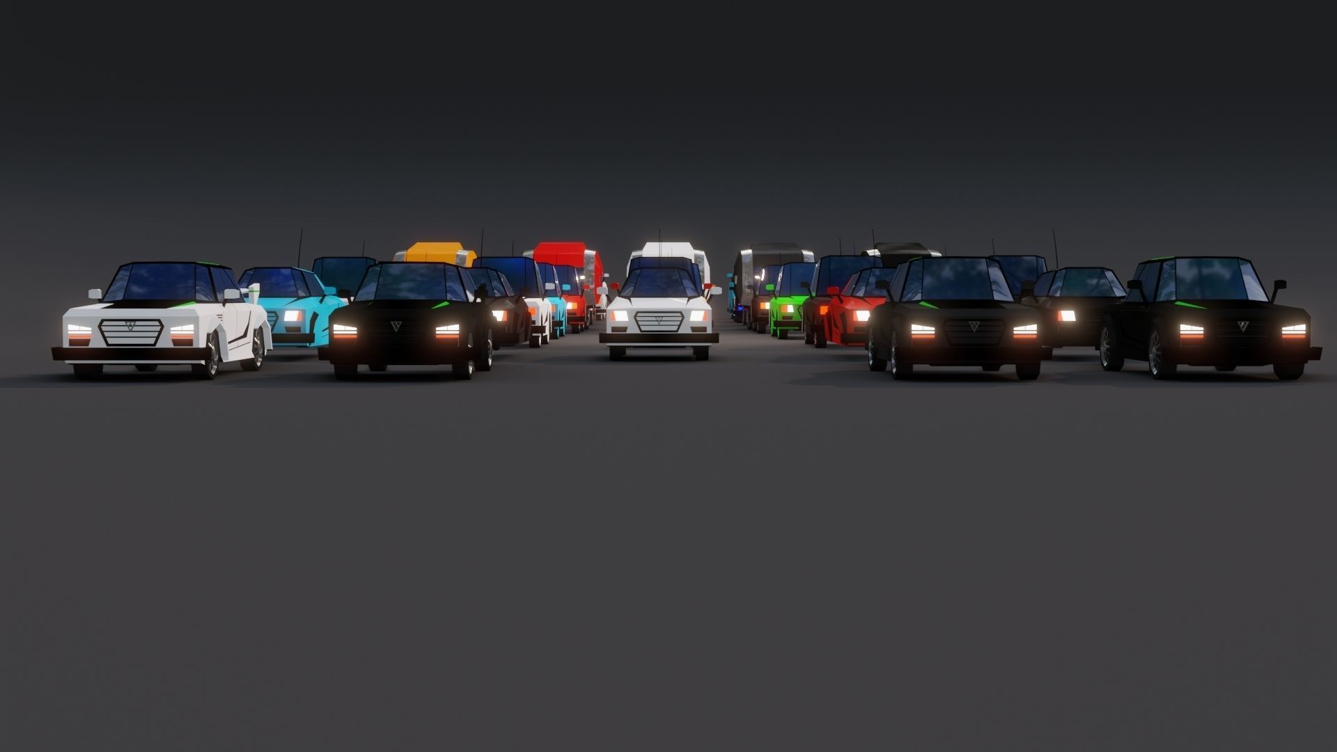 Free Affekta Concept Toon Cars Pack - lowpoly textured gameready Low-poly 3D model_3