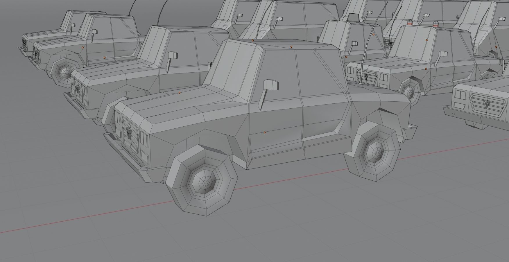 Free Affekta Concept Toon Cars Pack - lowpoly textured gameready Low-poly 3D model_25