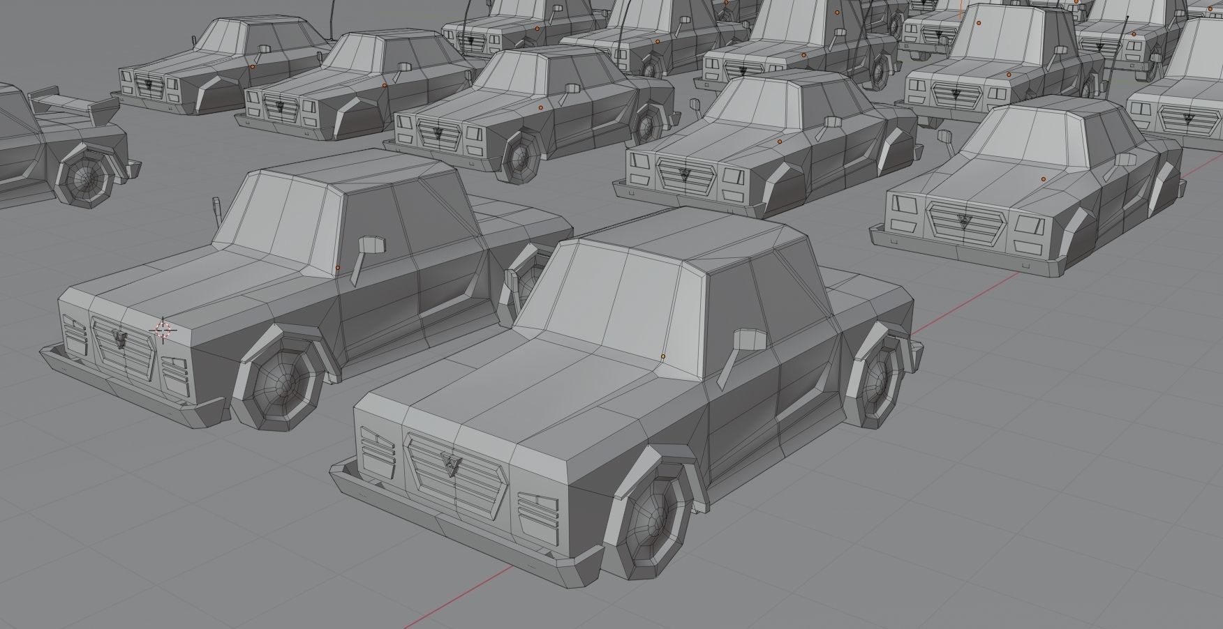 Free Affekta Concept Toon Cars Pack - lowpoly textured gameready Low-poly 3D model_23