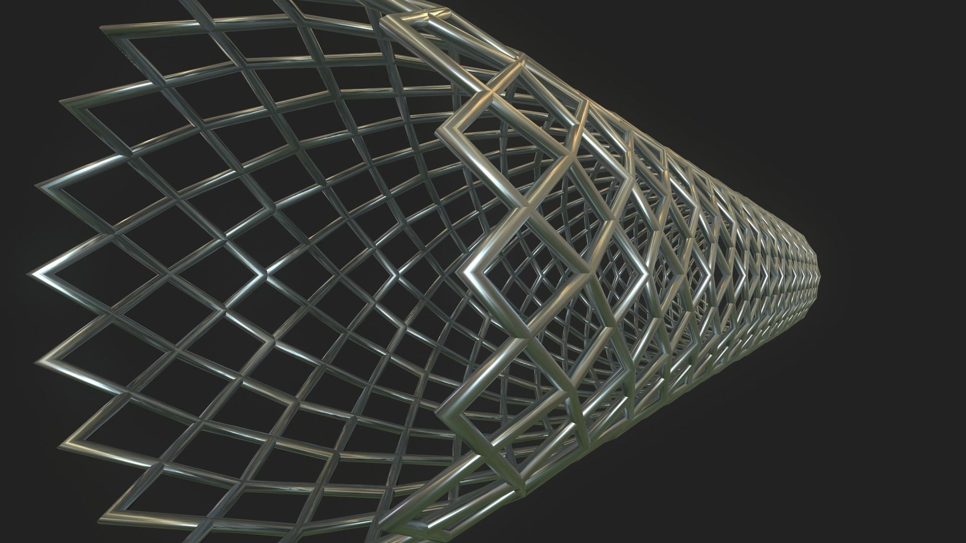 Medical Stent Low-poly 3D model_5