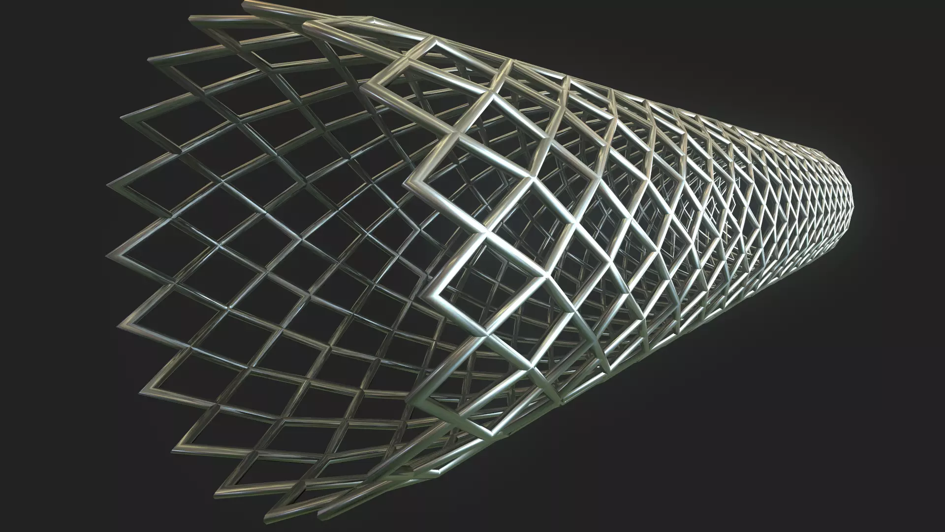 Medical Stent Low-poly 3D model_0