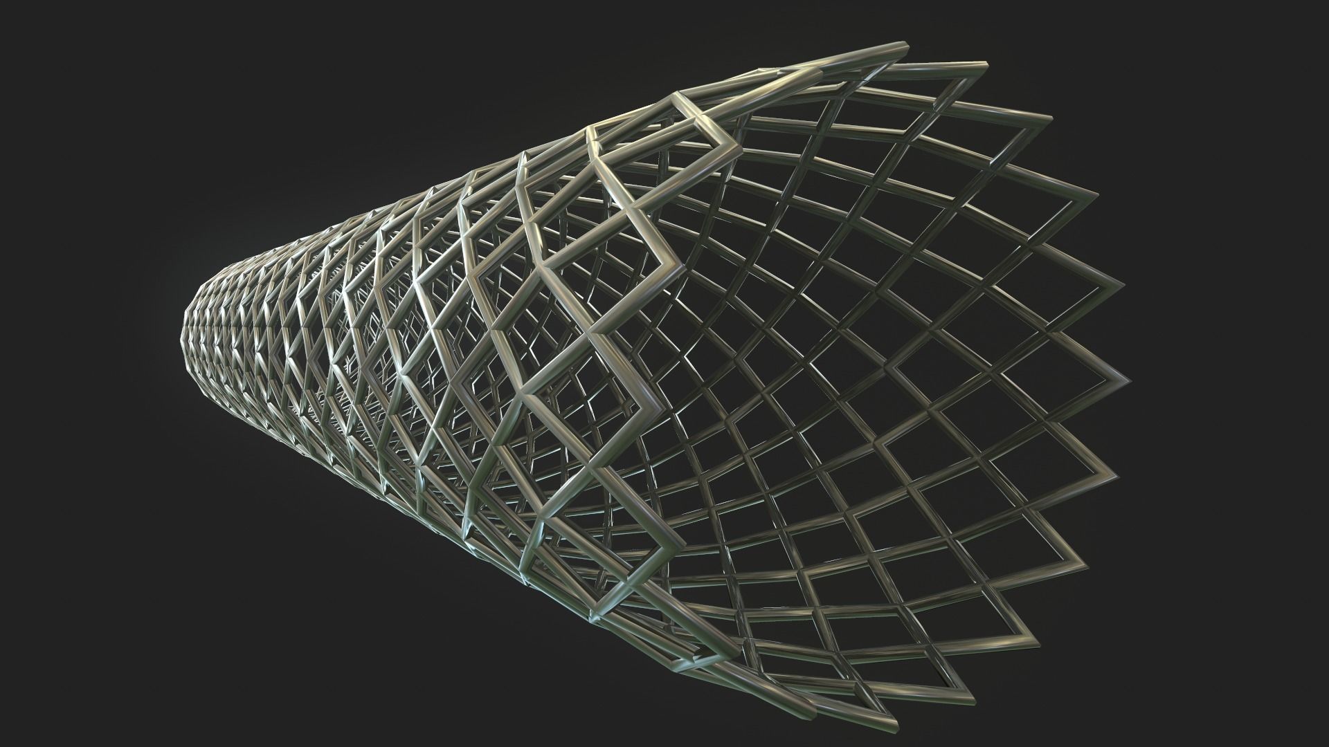 Medical Stent Low-poly 3D model_1