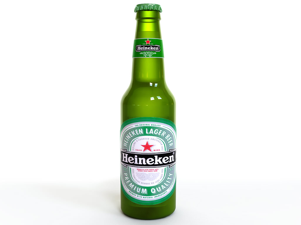 3d bottle max model free 3d of heineken bottle detailed the model 3d model beer beer very high