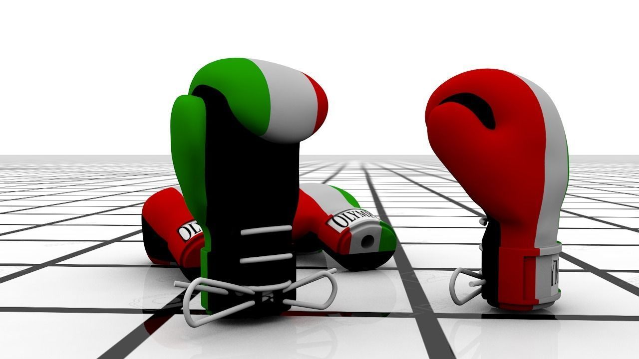 boxer glove 4 parts  3D print model_6