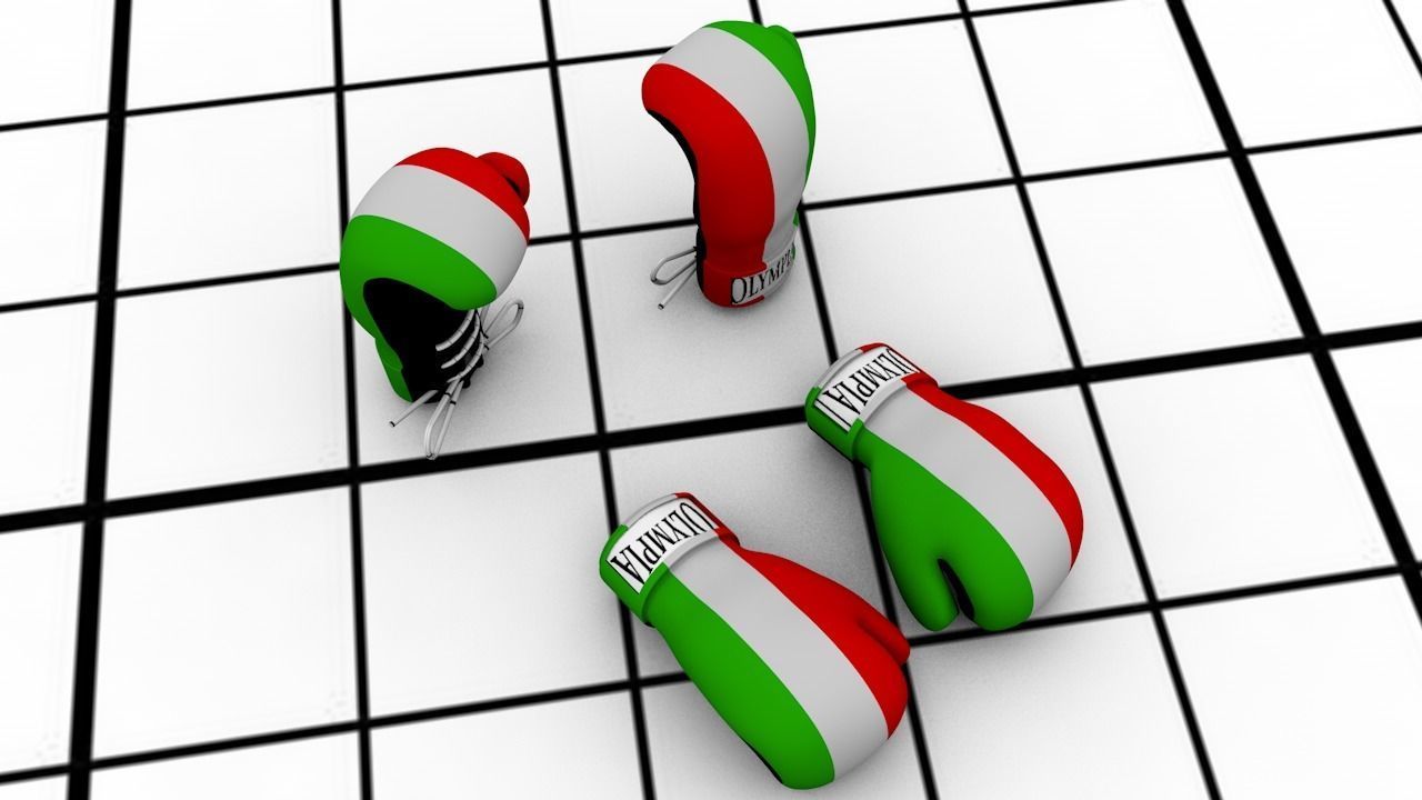 boxer glove 4 parts  3D print model_7
