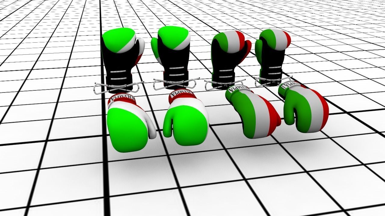 boxer glove 4 parts  3D print model_8