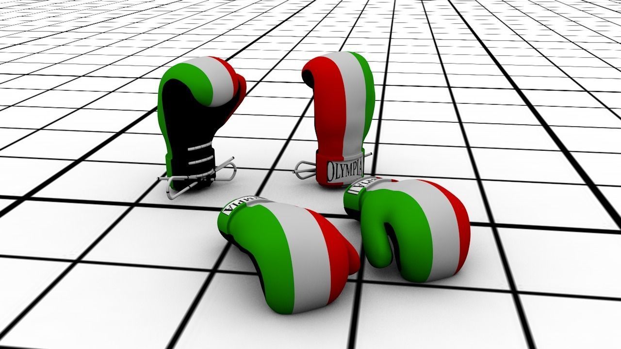 boxer glove 4 parts  3D print model_5
