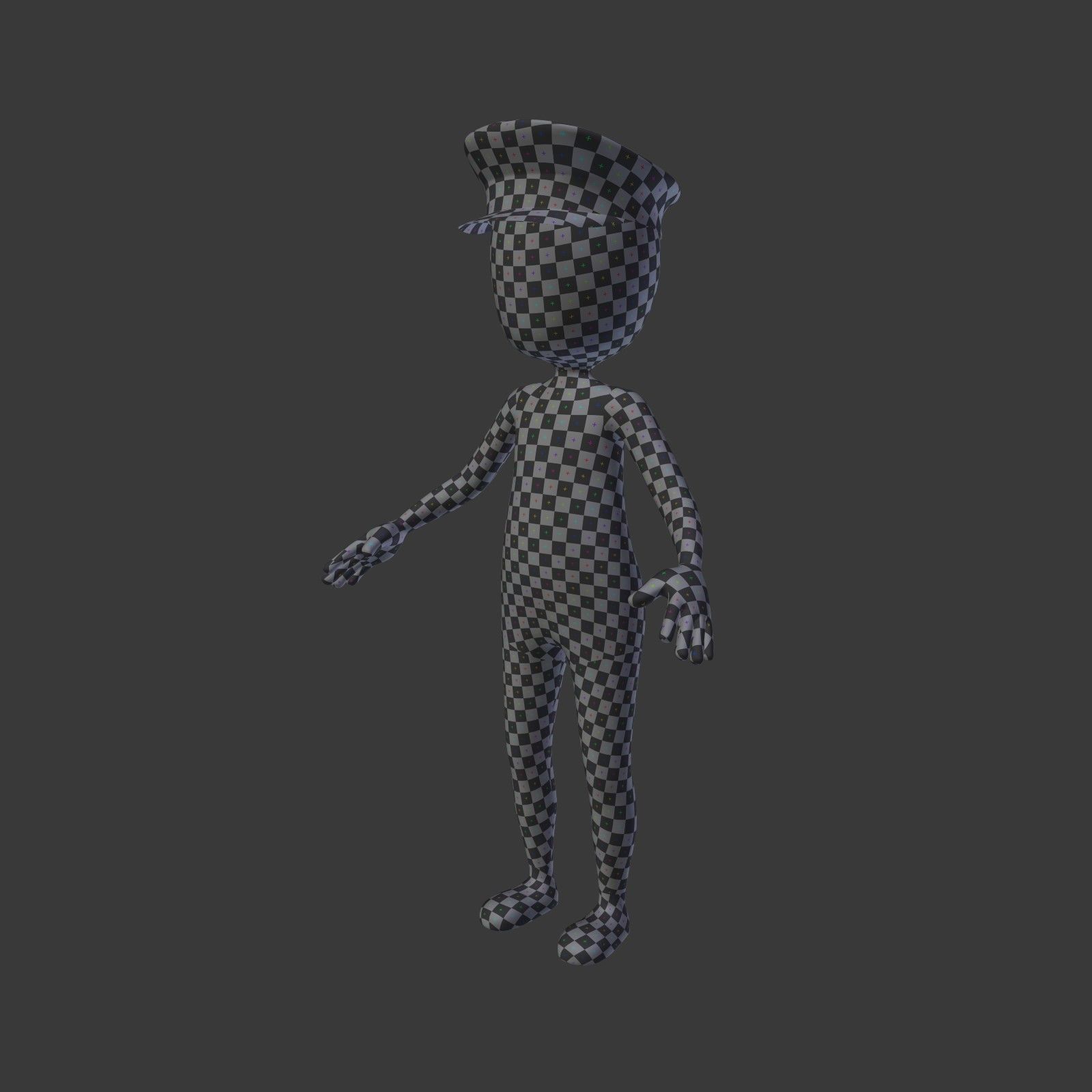 Cartoon Stickman - Textured and Rigged Low-poly 3D model_3