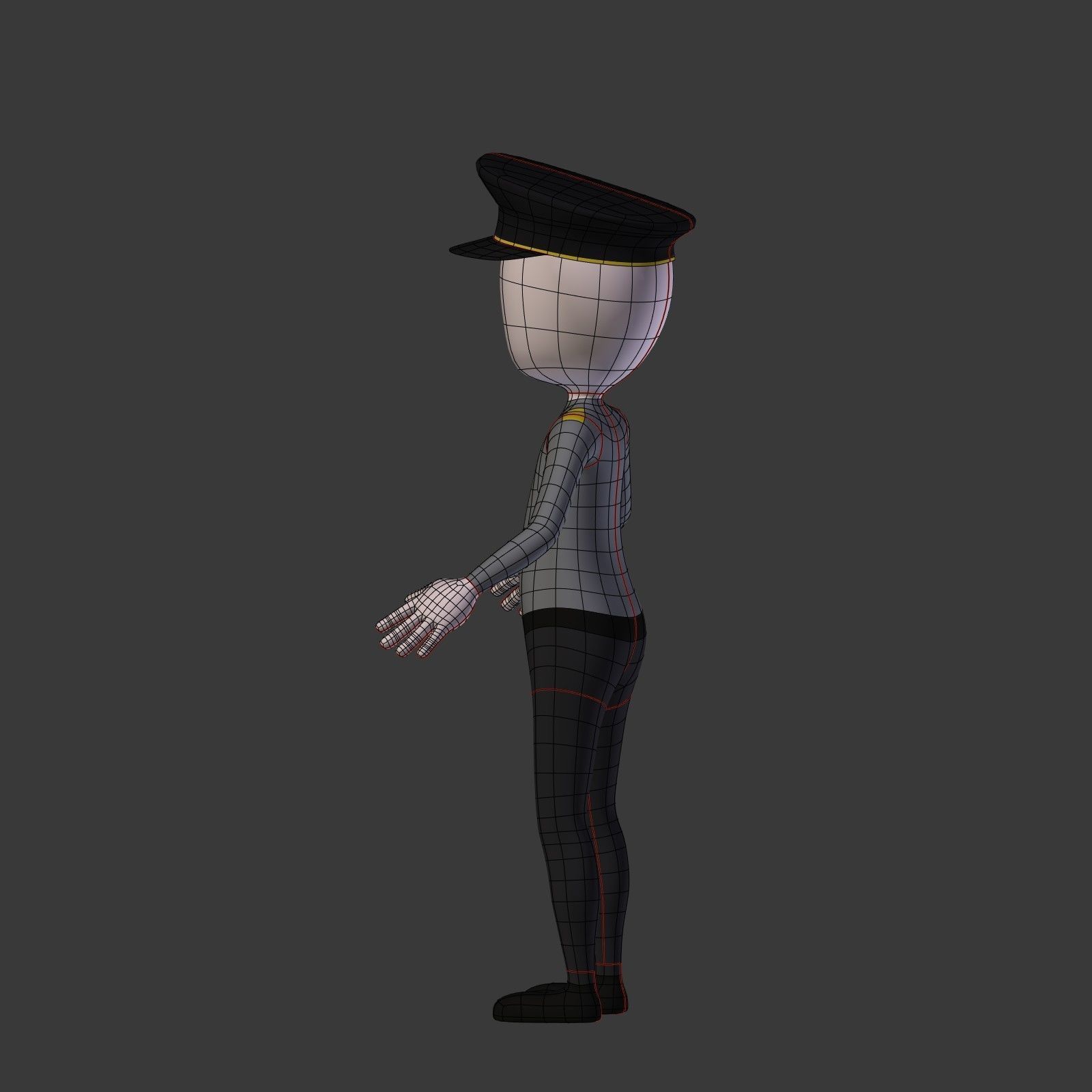 Cartoon Stickman - Textured and Rigged Low-poly 3D model_9