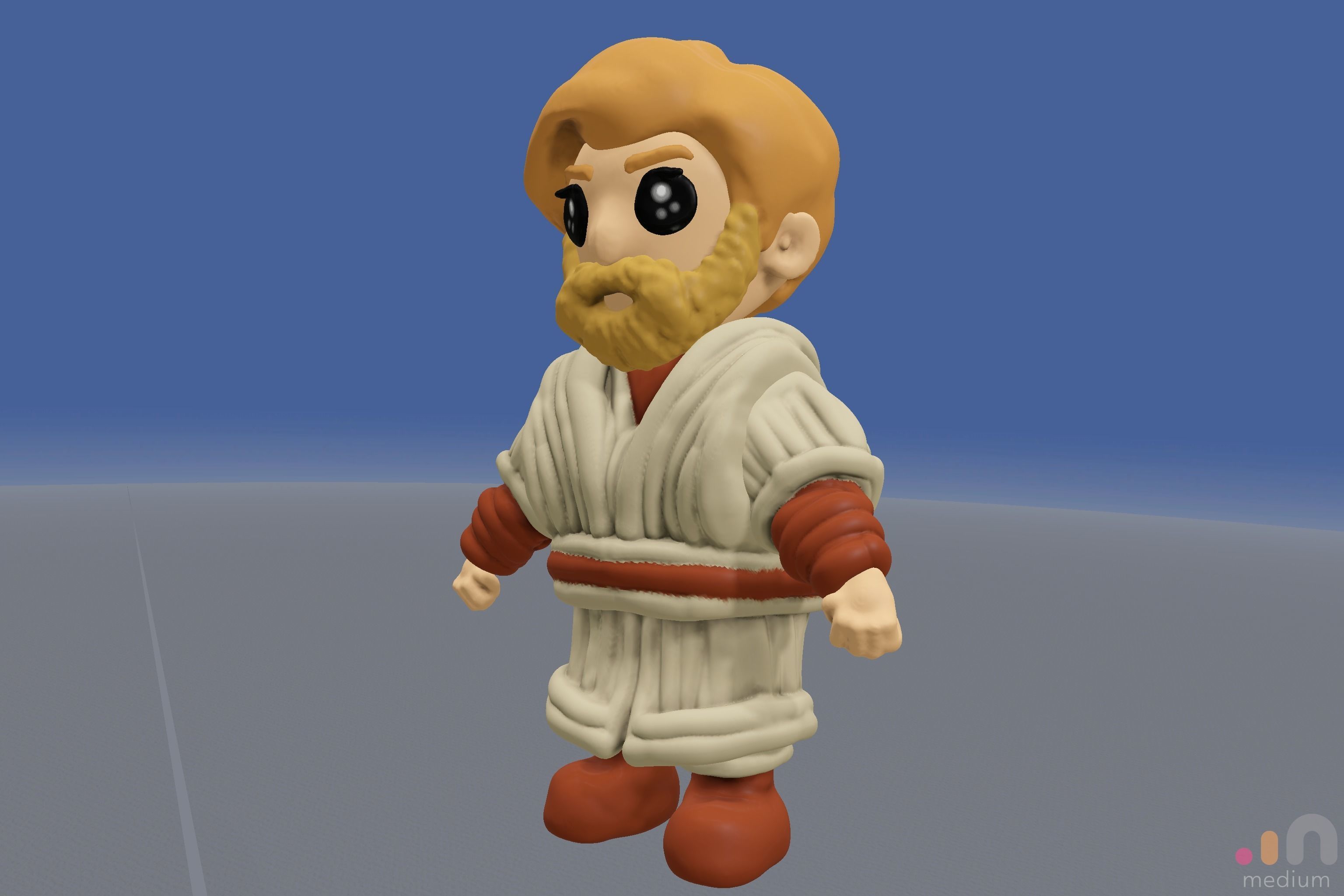 Ewan McGregor   Obi Wan Kenobi   Chibi version 3D model_8