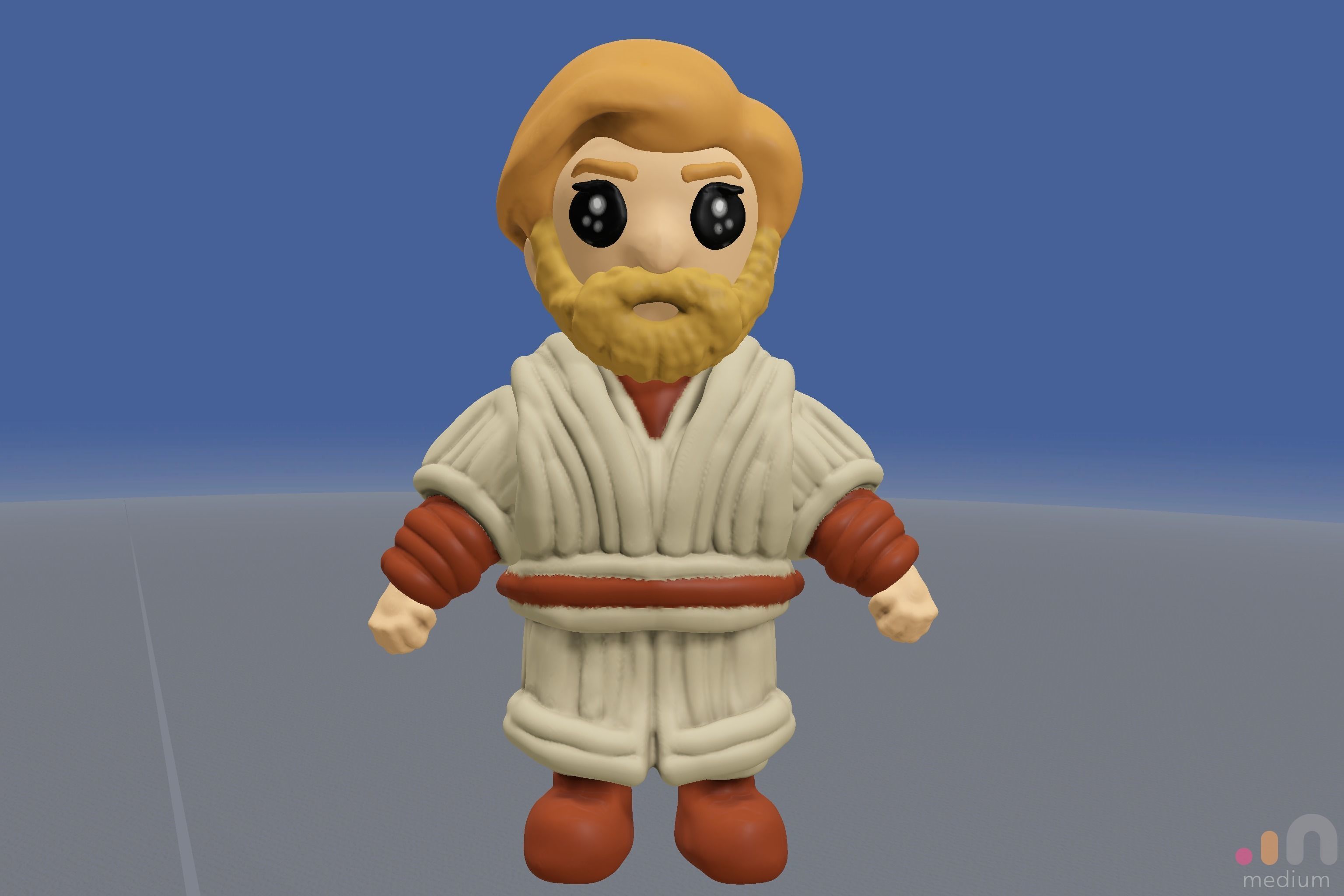 Ewan McGregor   Obi Wan Kenobi   Chibi version 3D model_4