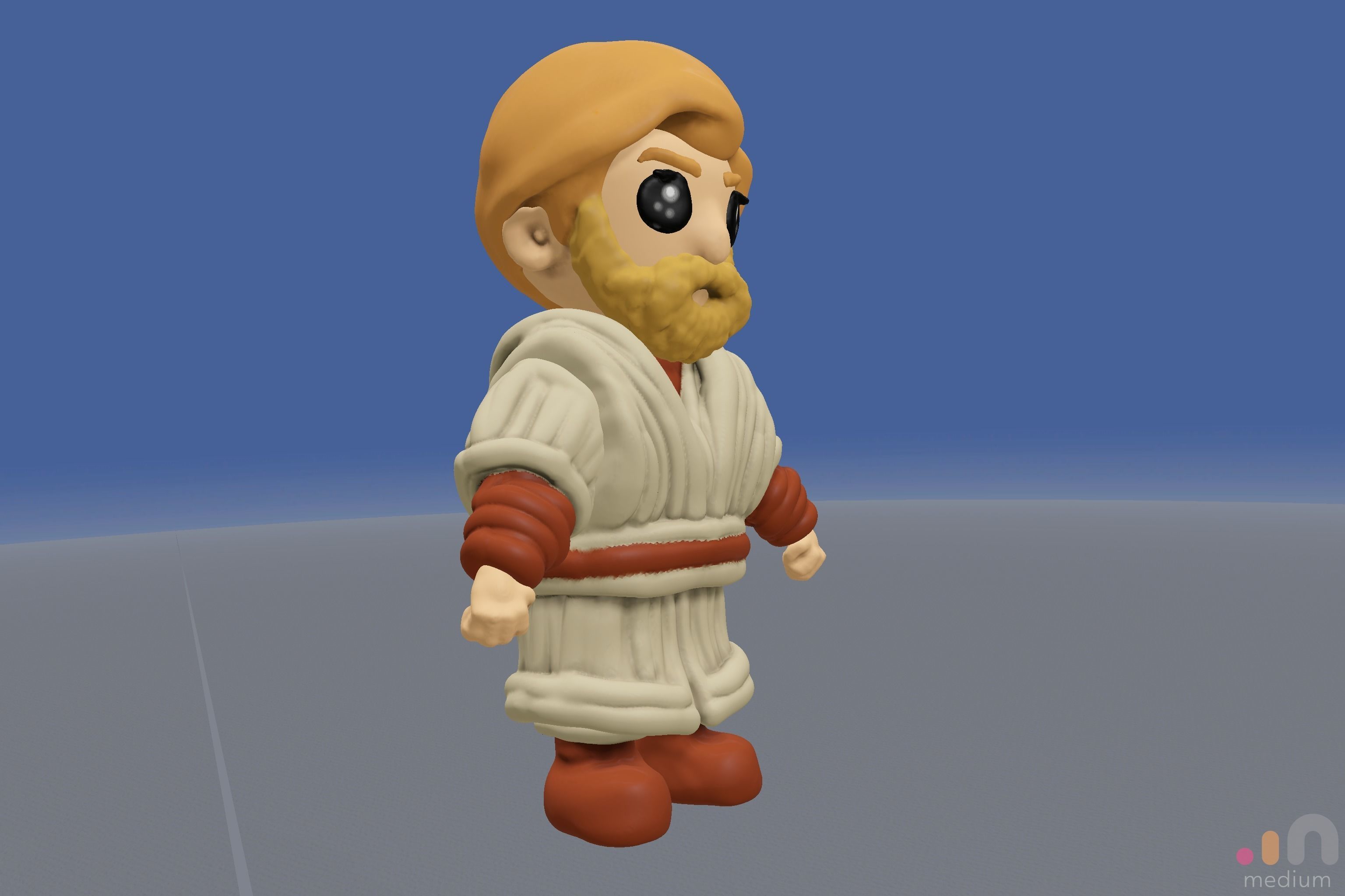 Ewan McGregor   Obi Wan Kenobi   Chibi version 3D model_12
