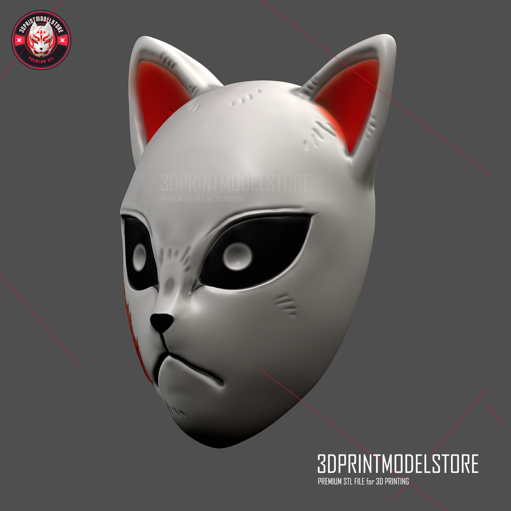 Demon Slayer Kimetsu no Yaiba Sabito Mask - Kitsune Helmet 3D print model_2