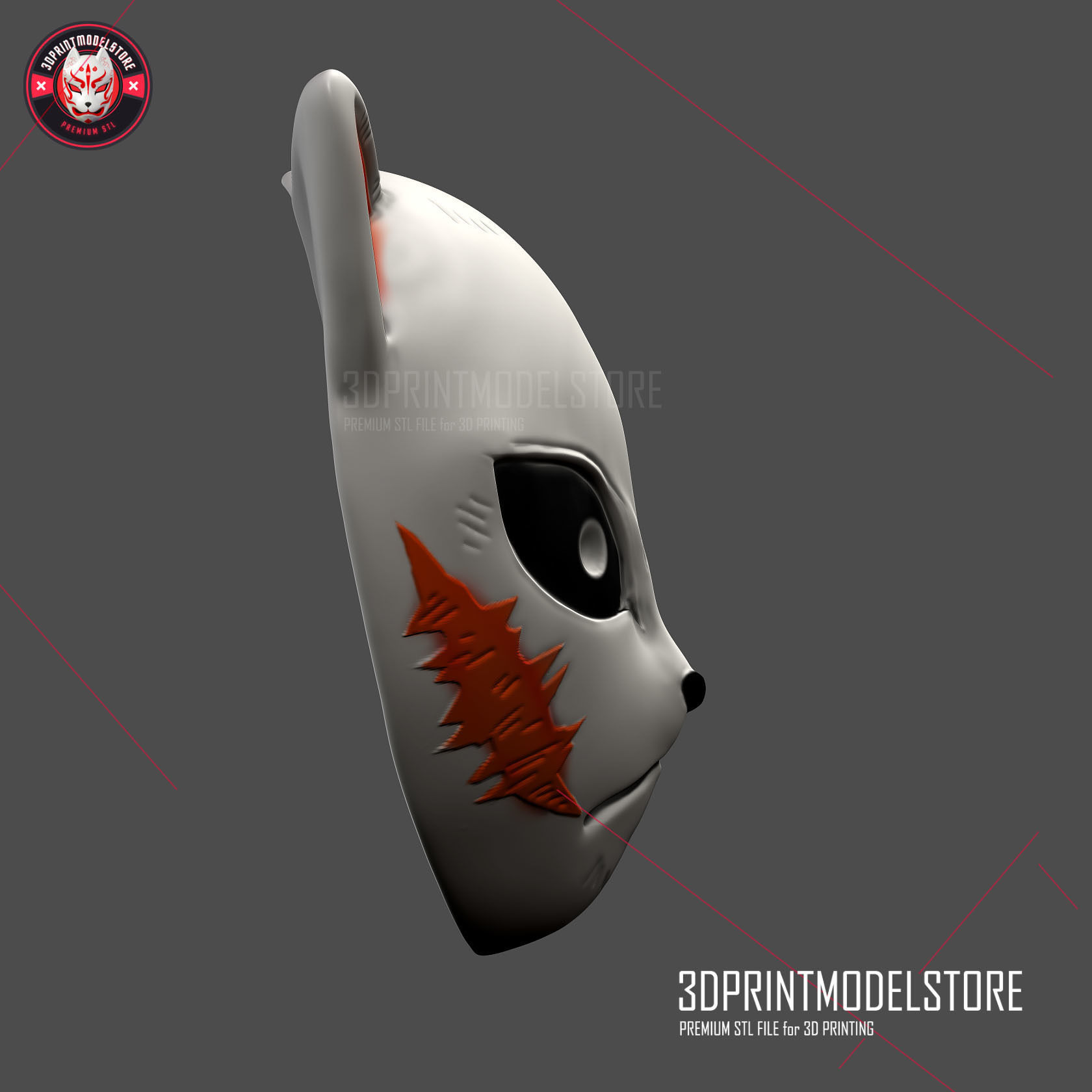 Demon Slayer Kimetsu no Yaiba Sabito Mask - Kitsune Helmet 3D print model_3