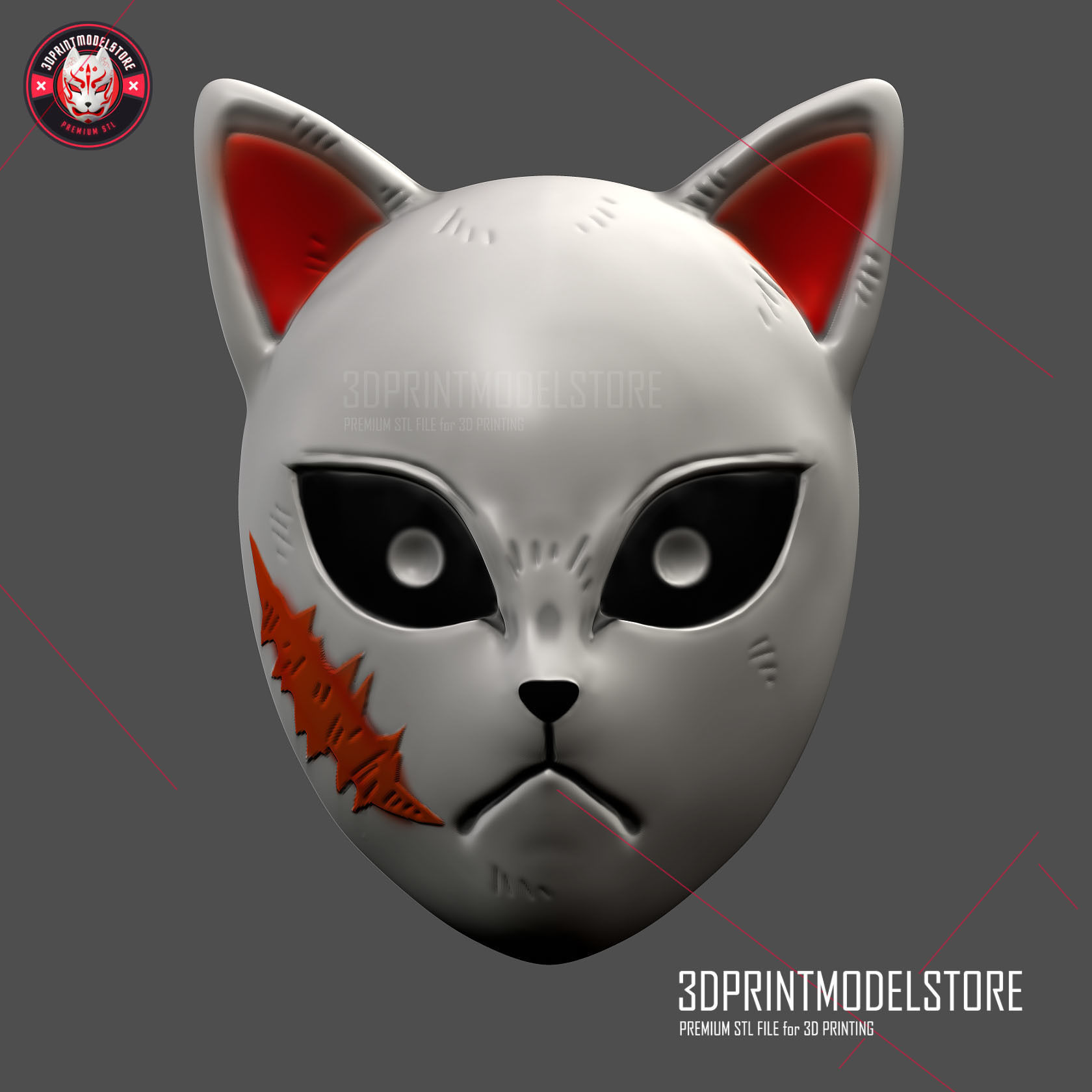 Demon Slayer Kimetsu no Yaiba Sabito Mask - Kitsune Helmet 3D print model_1