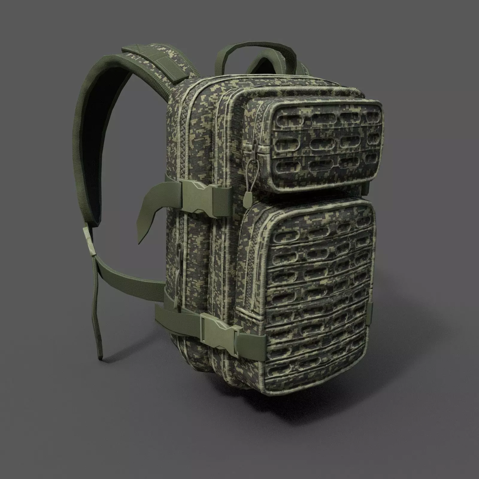 Military Backpack scifi Low-poly 3D model_0