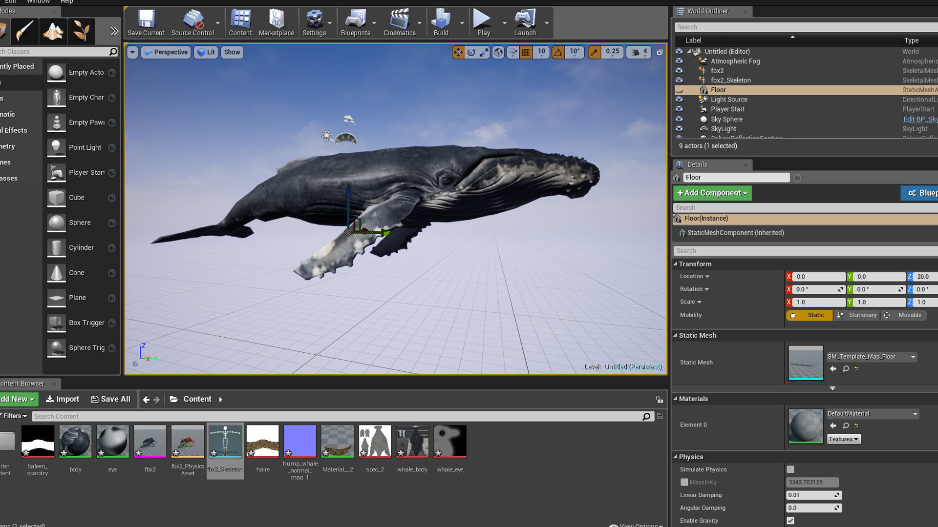 hump whale rigged  Low-poly 3D model_19