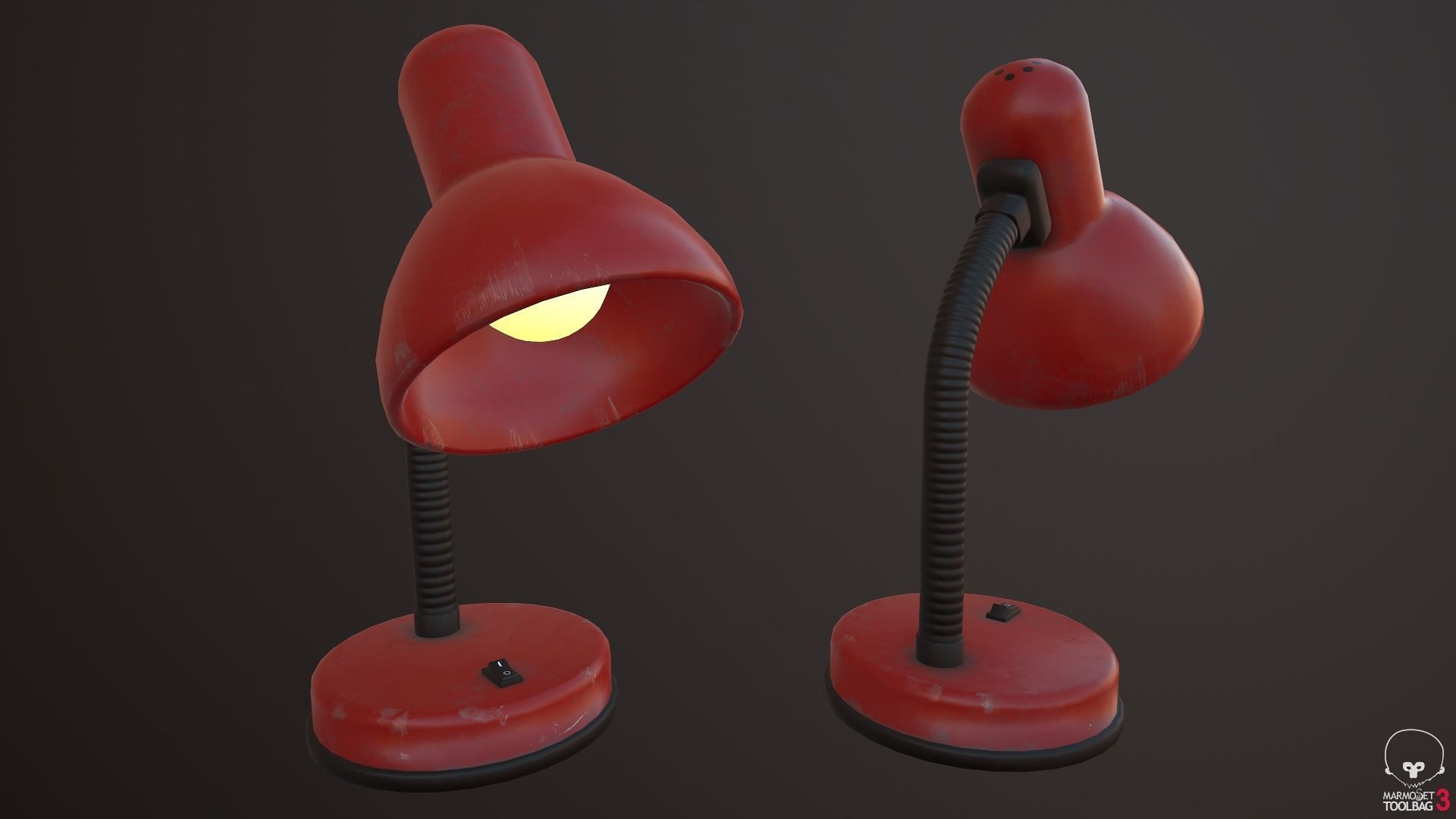 Desk Lamp Low-poly 3D model_2