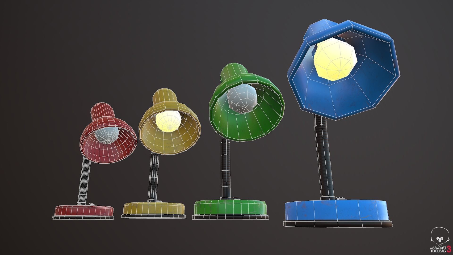 Desk Lamp Low-poly 3D model_10