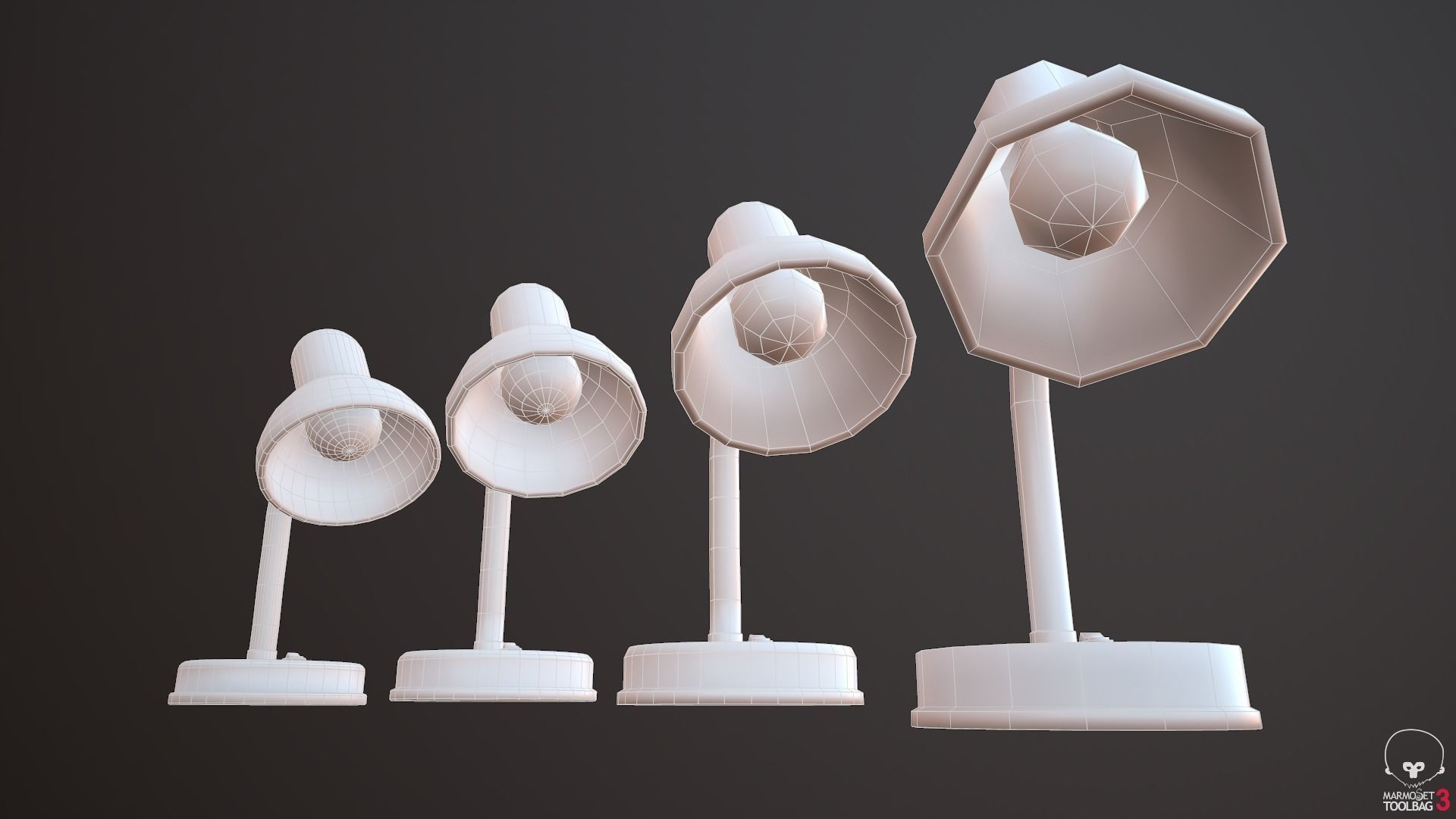 Desk Lamp Low-poly 3D model_9