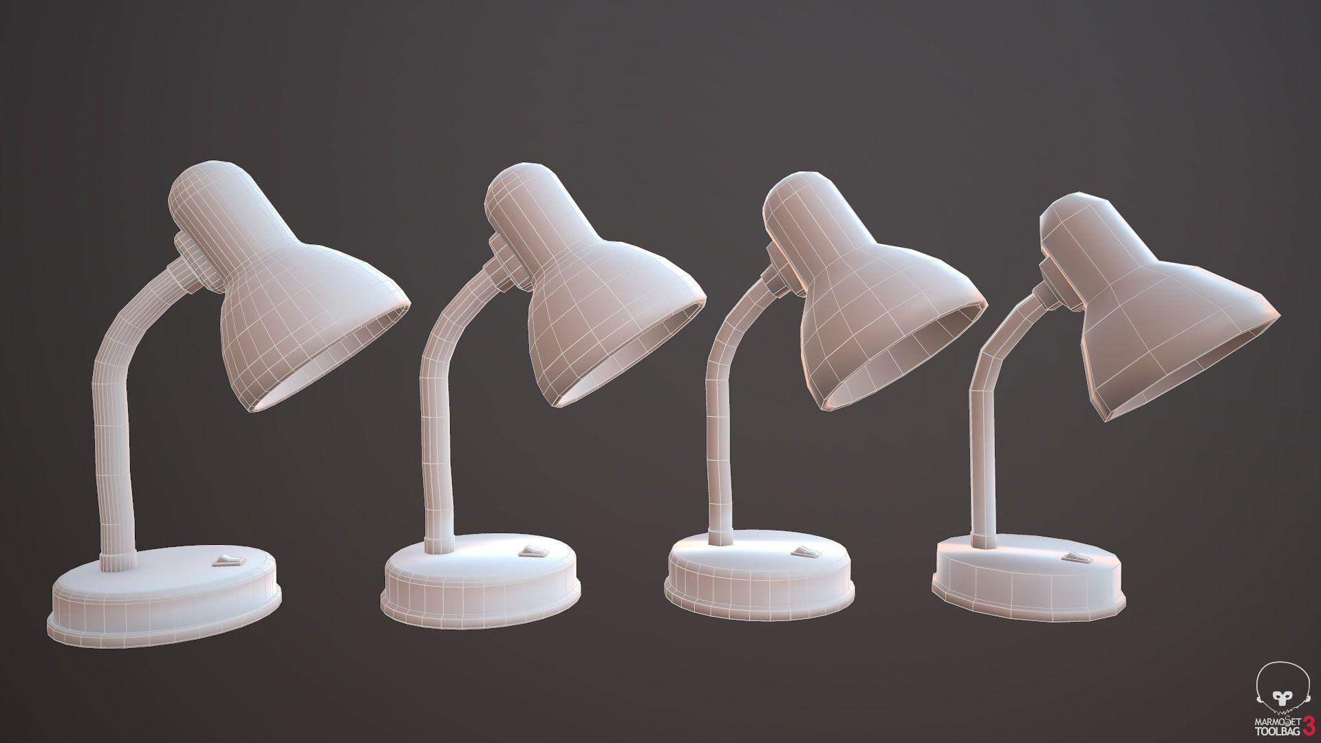 Desk Lamp Low-poly 3D model_8