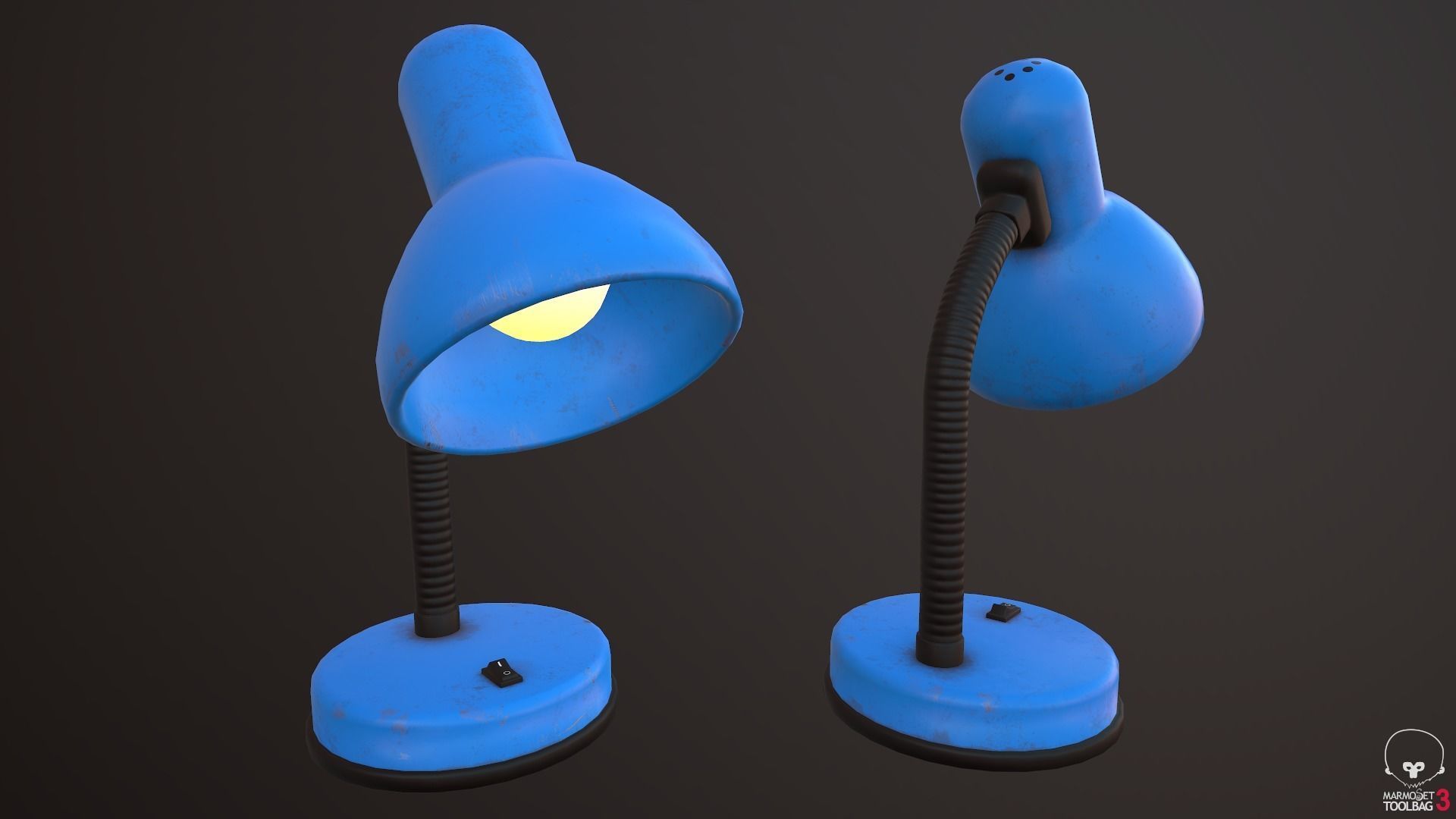 Desk Lamp Low-poly 3D model_1