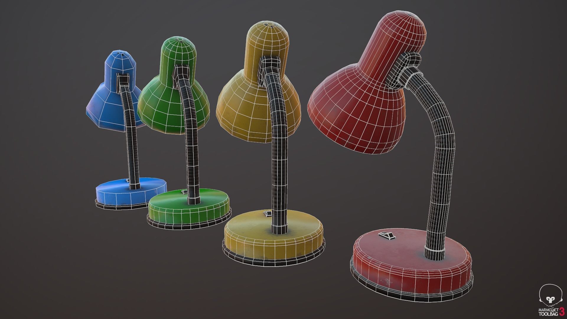 Desk Lamp Low-poly 3D model_11