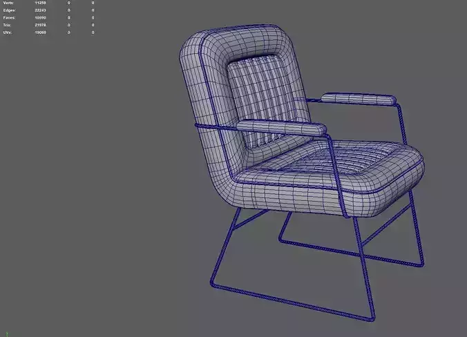 low poly chair armchair