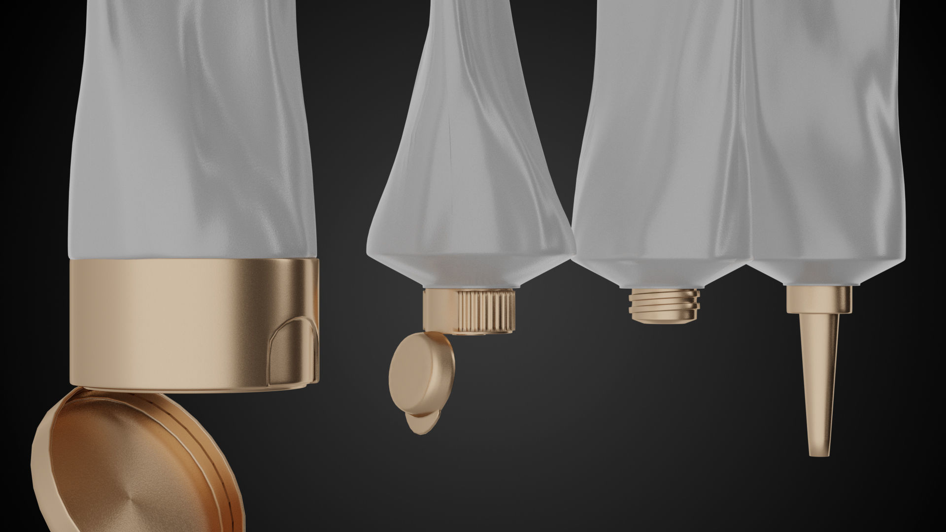 Tube Container Full Empty and Crumpled Low-poly 3D model_10