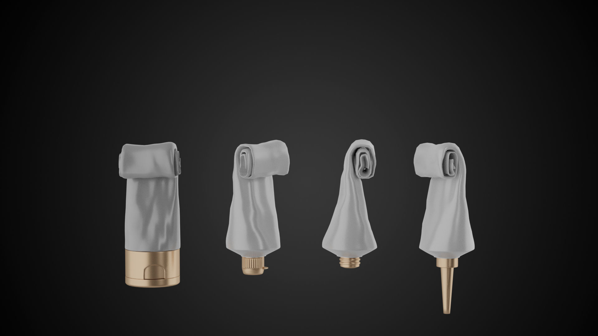 Tube Container Full Empty and Crumpled Low-poly 3D model_6