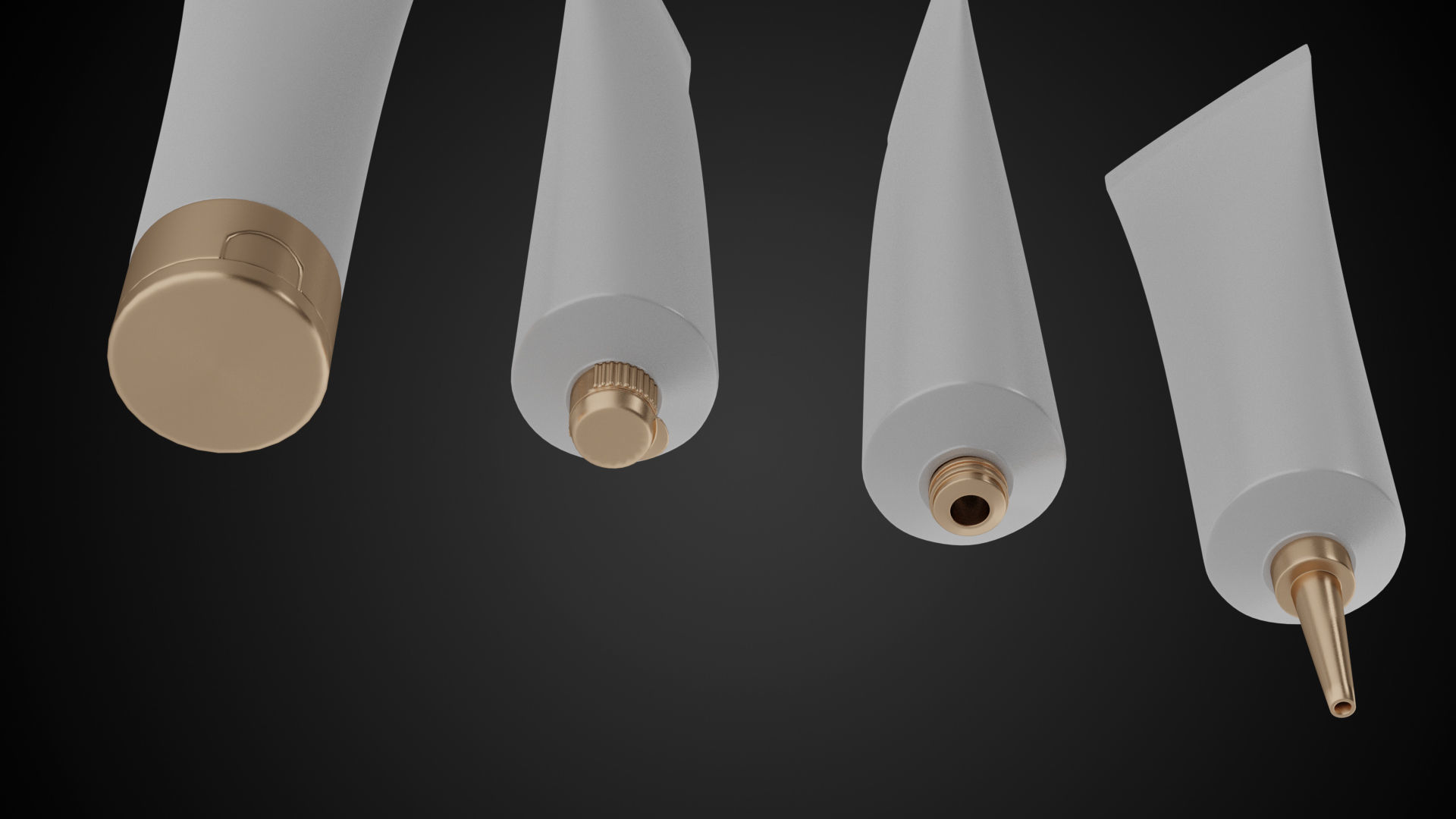 Tube Container Full Empty and Crumpled Low-poly 3D model_4