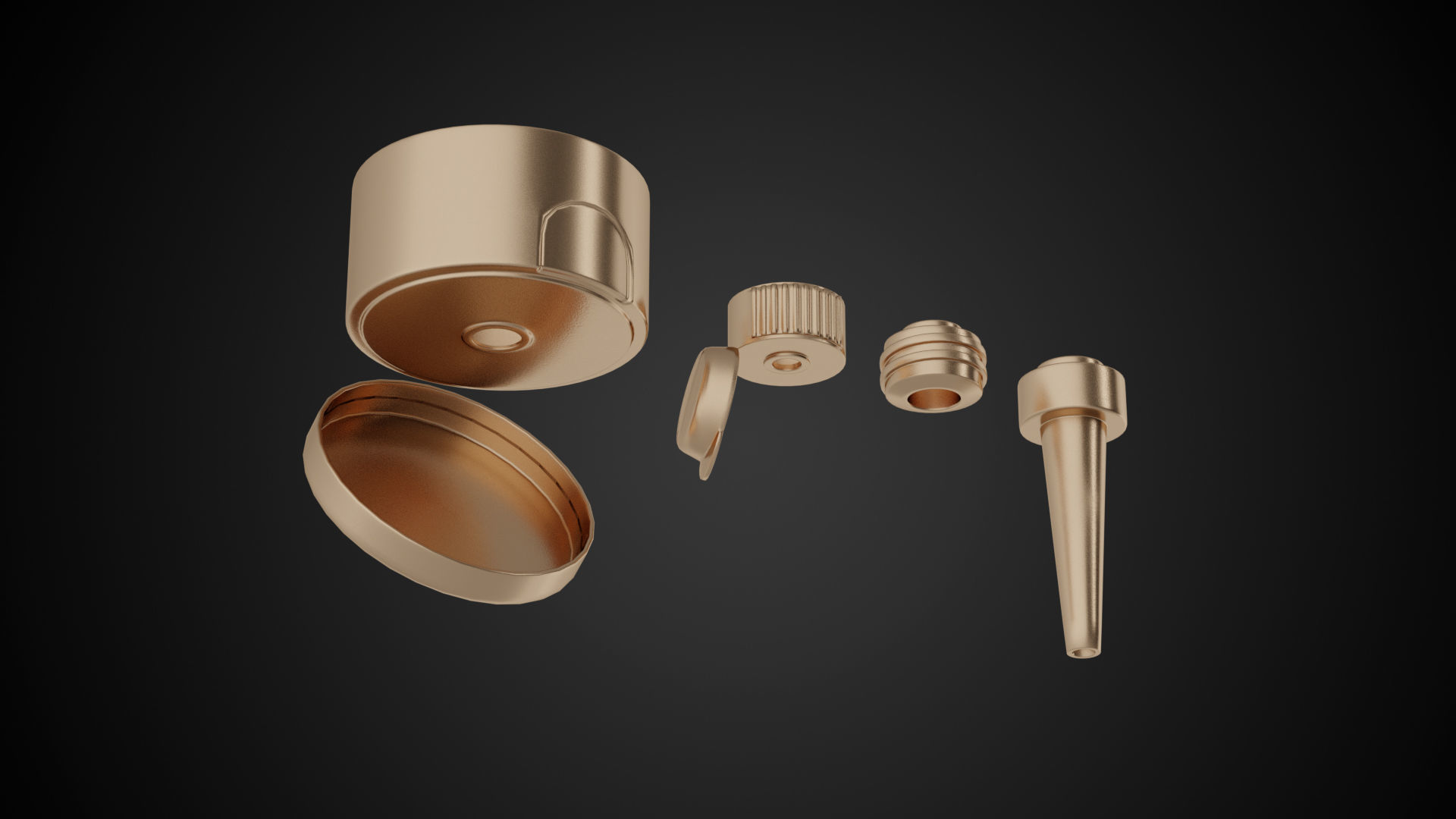 Tube Container Full Empty and Crumpled Low-poly 3D model_13