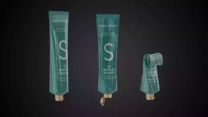 Tube Container Full Empty and Crumpled Low-poly 3D model
