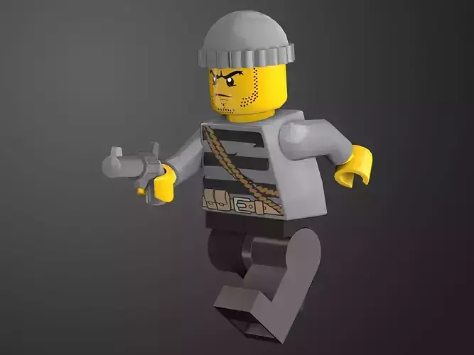 Robber Lego game ready Low-poly 3D model